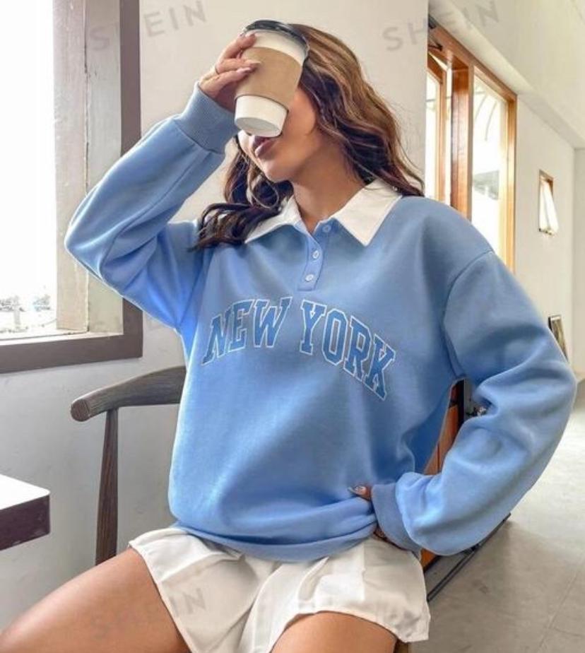 Collar Sweathsirt Full Sleeves Printed Winter Wear for Women