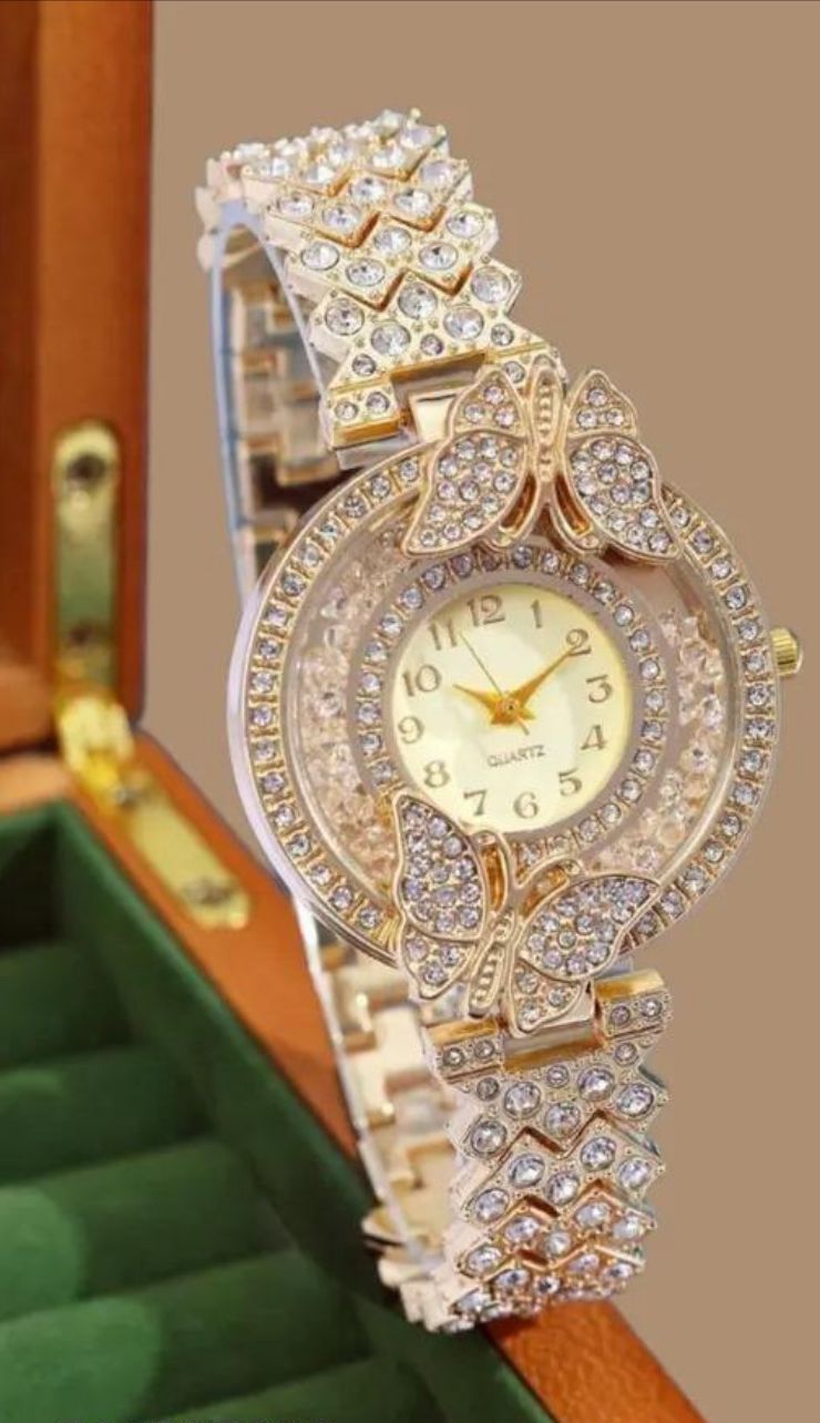 Luxury Butterfly-Watch With Cover Strap And Butterfly | Design Case Watch For Women And Girls Luxury Collection