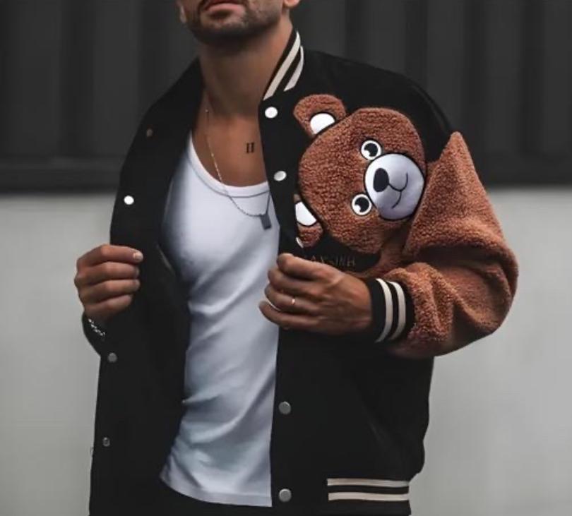 Men's Funky Varsity Bomber Jacket TPU waterproof Fabric windcheater Trendy Men's Jackets