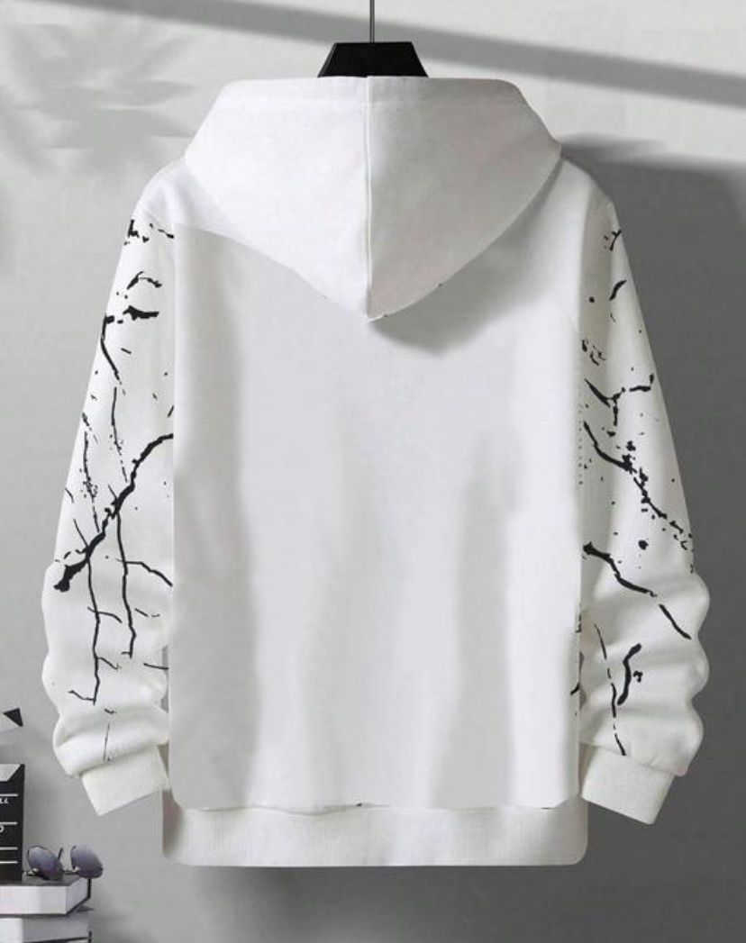Stylish Marble Pattern Graphic Sweatshirt for Men
