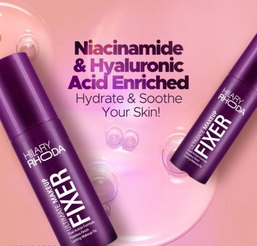Hilary Rhoda Ultimate Makeup Fixer Infused with Niacinamide & Hyaluronic Acid Hydrates, Soothes & Refreshes Skin Dual Action & Weightless Formula Setting Spray 100ml