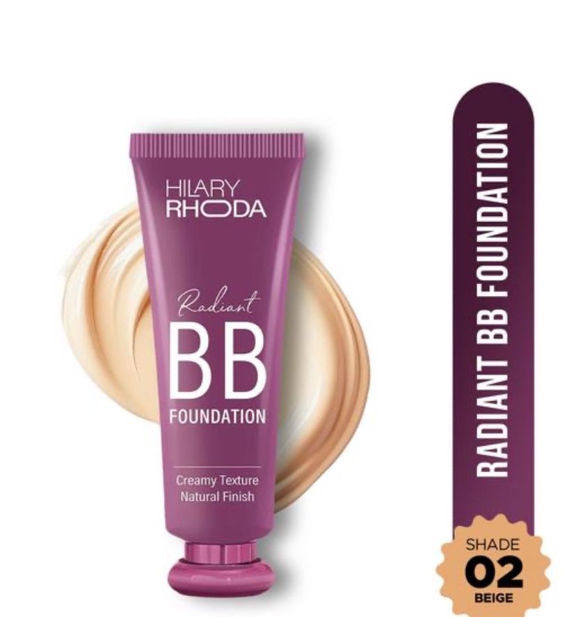 Hilary Rhoda Radiant BB Foundation Ultra-Creamy & Lightweight Formula 9 to 5 stay 60g (Beige)