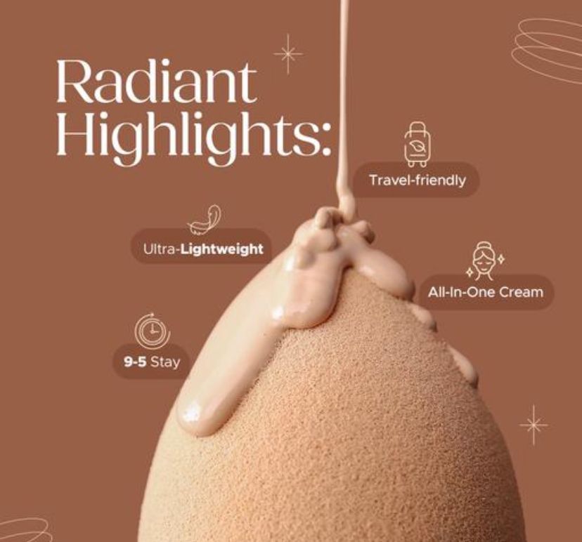 Hilary Rhoda Radiant BB Foundation Ultra-Creamy & Lightweight Formula 9 to 5 stay 60g (Beige)