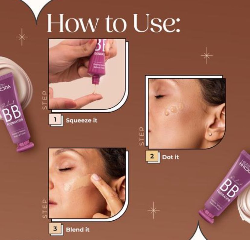 Hilary Rhoda Radiant BB Foundation Ultra-Creamy & Lightweight Formula 9 to 5 stay 60g (Beige)