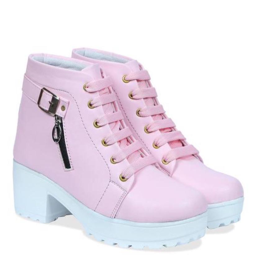 EVOLTAR women buckle design zipper synthetic heel boot