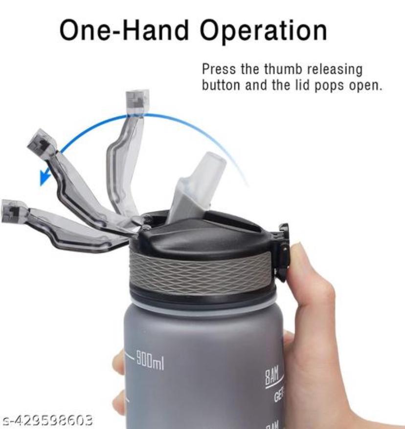 PAYABLE 1L Sipper Water Bottle with Motivational Time Marker,Sipper Bootle For Adults