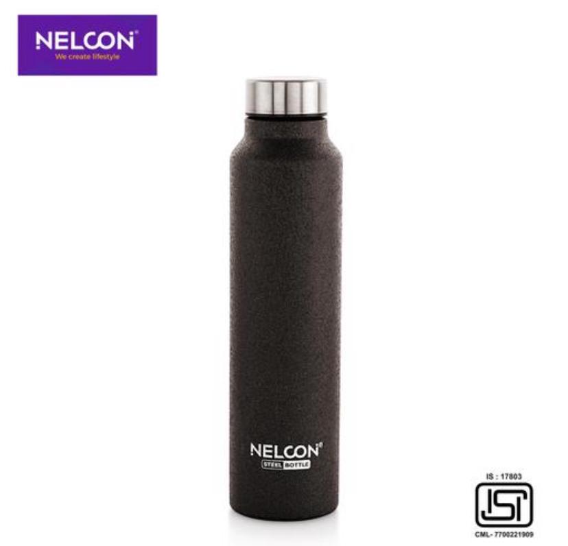 Nelcon DEW CROCZ Stainless Steel Single Wall Bottle | Office, School, Travel, Gym , Car | 1 Ltr
