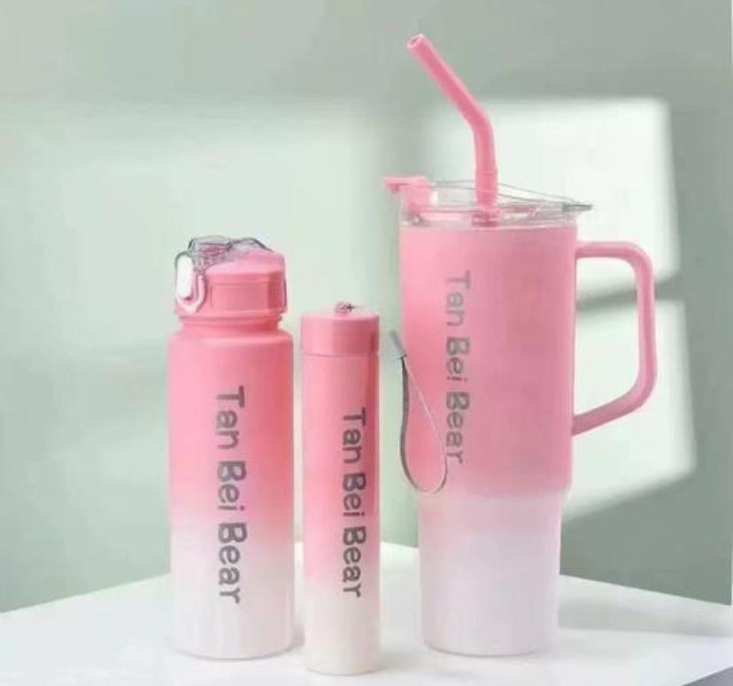 SPARNUX 3-Piece Water Bottle & Tumble Set-40oz,30oz,20oz | Leakproof, BPA-Free, Insulated Travel Bottles with Handle & Straw | Ideal for Sports, School, Work & Outdoor Use