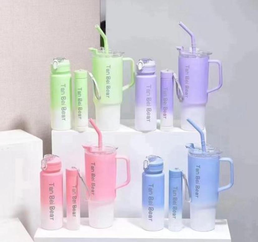 SPARNUX 3-Piece Water Bottle & Tumble Set-40oz,30oz,20oz | Leakproof, BPA-Free, Insulated Travel Bottles with Handle & Straw | Ideal for Sports, School, Work & Outdoor Use