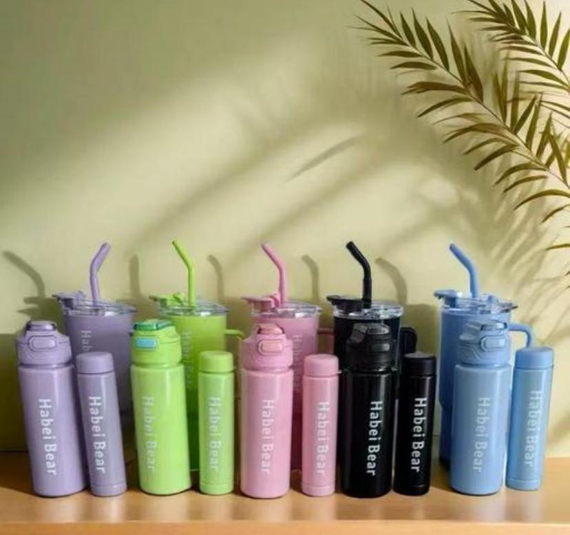 SPARNUX 3-Piece Water Bottle & Tumble Set-40oz,30oz,20oz | Leakproof, BPA-Free, Insulated Travel Bottles with Handle & Straw | Ideal for Sports, School, Work & Outdoor Use