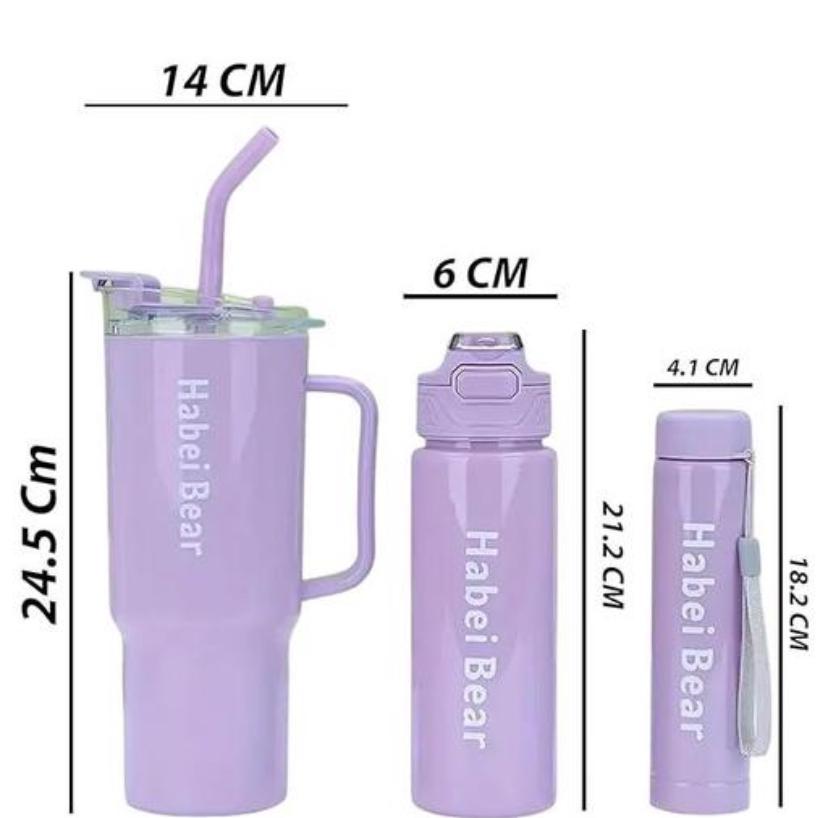 SPARNUX 3-Piece Water Bottle & Tumble Set-40oz,30oz,20oz | Leakproof, BPA-Free, Insulated Travel Bottles with Handle & Straw | Ideal for Sports, School, Work & Outdoor Use