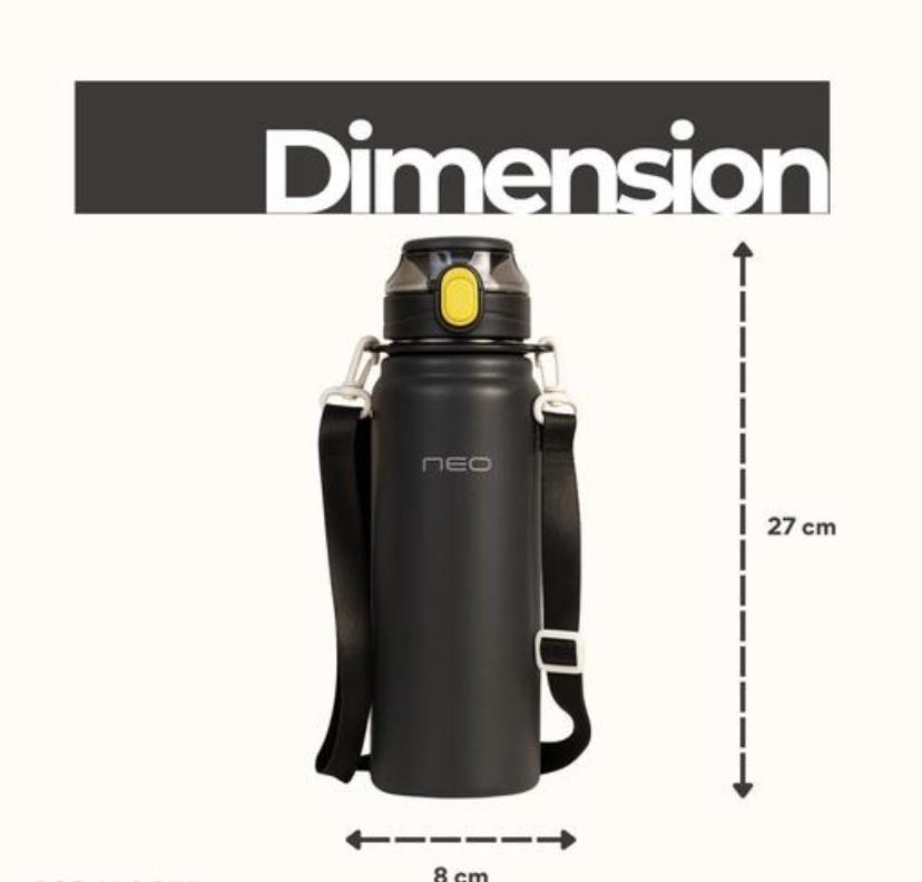 Ecoop Stainless Steel Insulated Water Bottle with Sipper - Hot & Cold Thermosteel Bottle with 304SS Insulation-Leakproof & Trendy Water Bottle For Kids & Adults 800ml