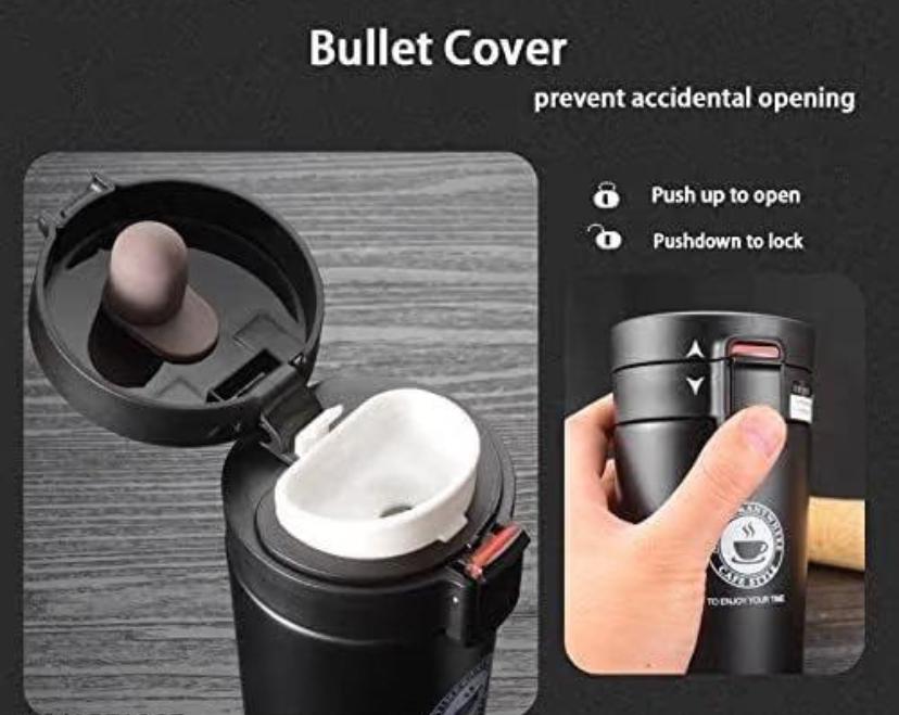 Stainless Steel Coffee Vacuum Flask Hot & Cold Thermos Bottle | Leak Proof Travel Mug | 300ml