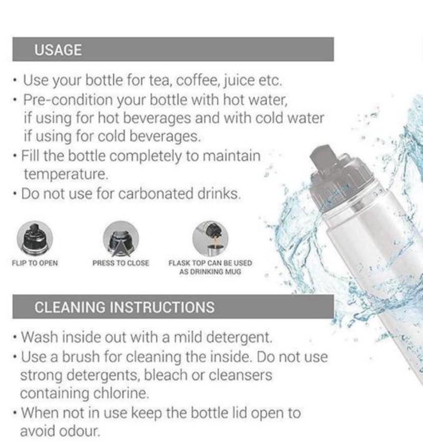 Stainless steel 750ML | PACK OF 1 | FREE BAG