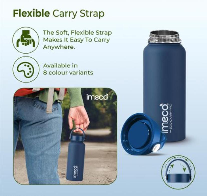 IMECO ECO CARRY PRO stainless Steel | Water Bottel - Matte Finish | 1 L