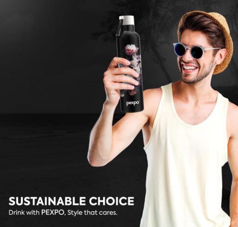 Pexpo Oslo Hot & Cold Stainless steEL bottle | Thermosteel Flask | Vaccum Insulated | ISI Certified | 750ml