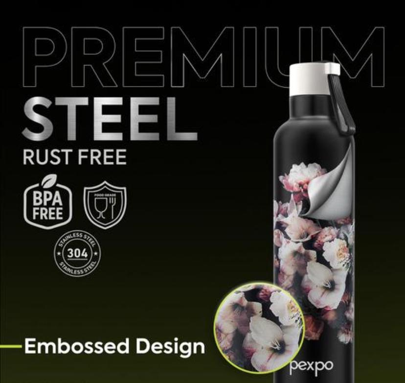 Pexpo Oslo Hot & Cold Stainless steEL bottle | Thermosteel Flask | Vaccum Insulated | ISI Certified | 750ml