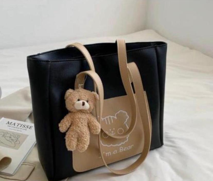 Cute "I'm a Bear" Tote with Plush Charm