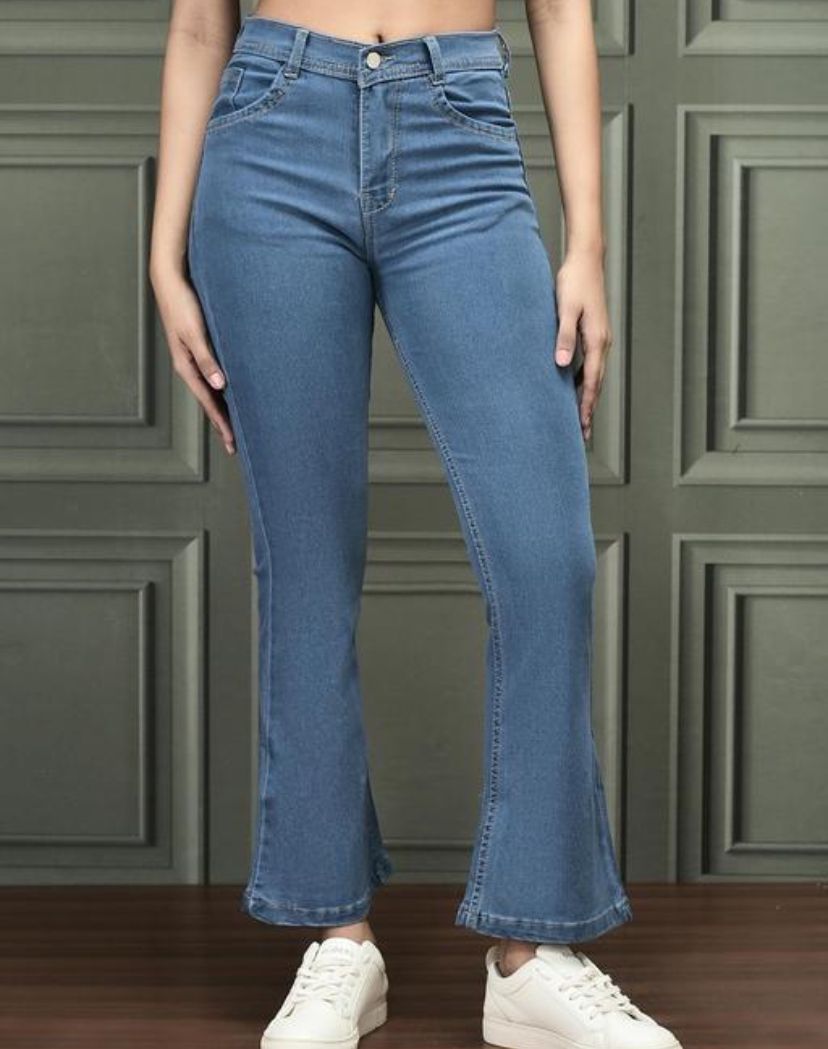 Trendy Women jeans Hight waist Stretchable Denim Bell bottom jeans
