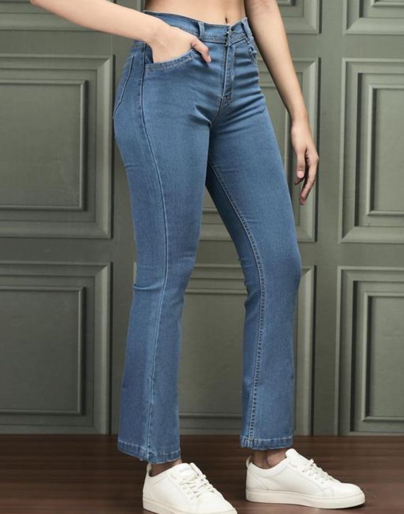 Trendy Women jeans Hight waist Stretchable Denim Bell bottom jeans