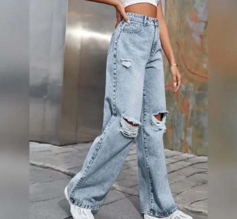 Women wide leg jeans- High-Rise