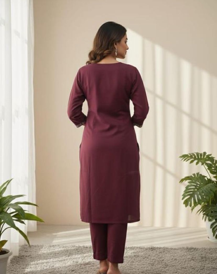 Woolen Kurti pant set for women trendy fasionable