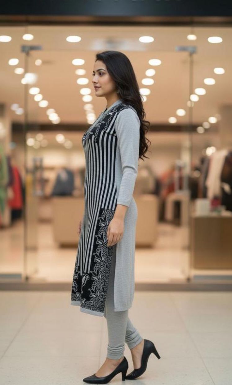 Trending and Fancy Woollen kurti Set