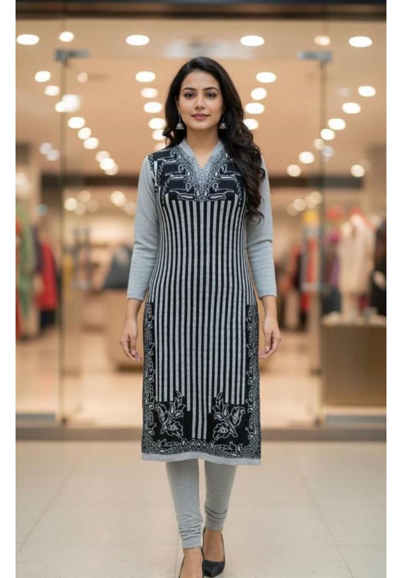 Trending and Fancy Woollen kurti Set