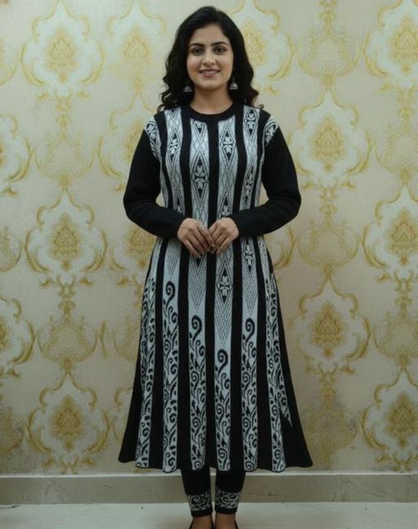 Trending and fancy woollen Frock set