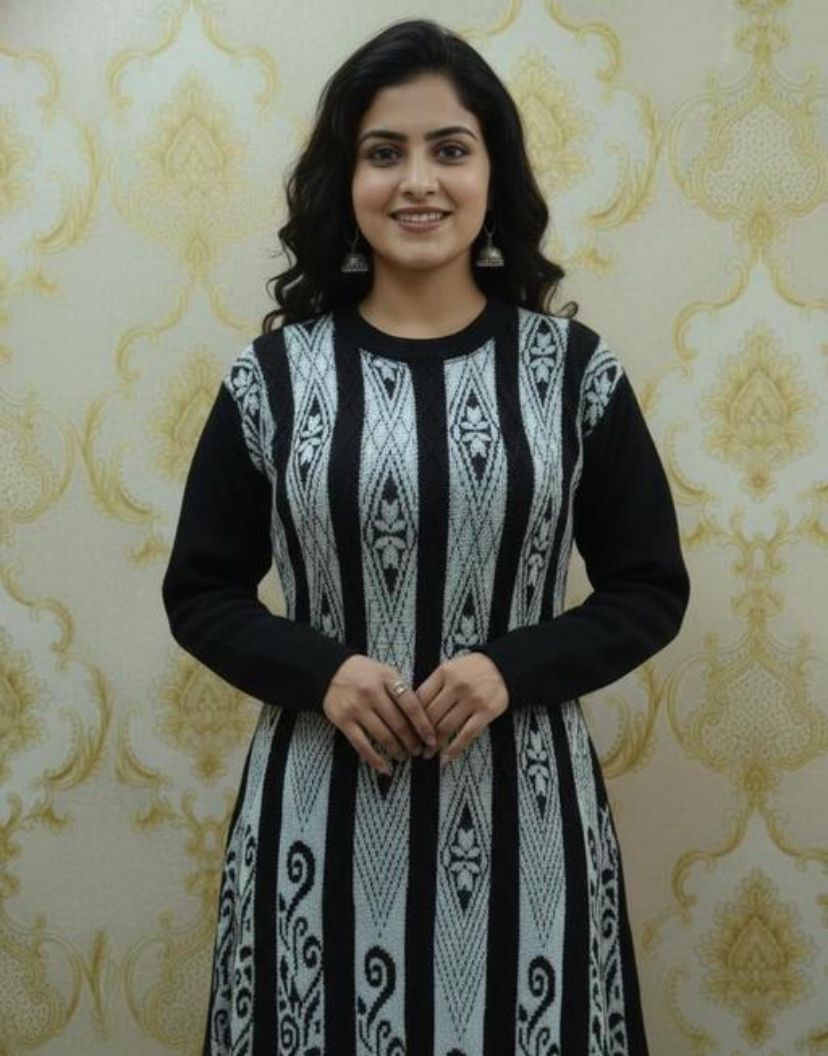 Trending and fancy woollen Frock set