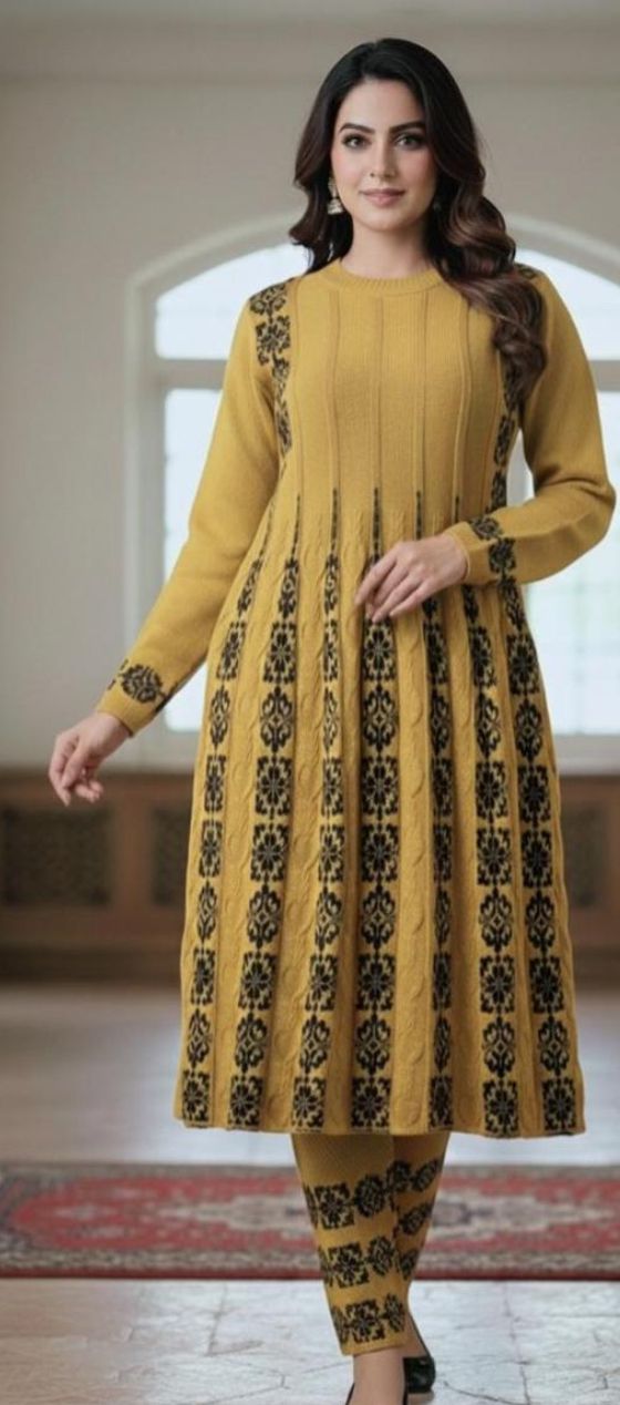 Trendy Winter Woolen Kurta Set Premium Quality for Women