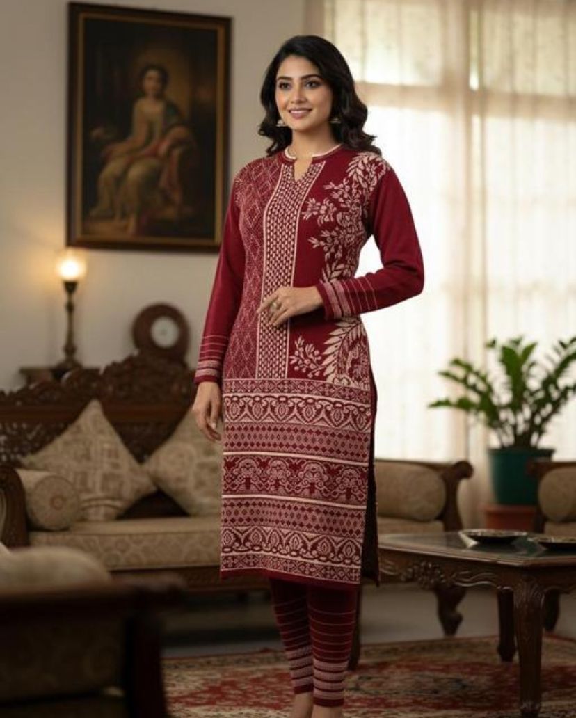 New Design Woolen Kurta Set Branded woolen