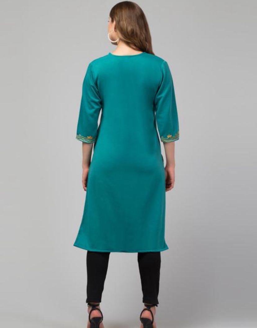 Woolen embroidery aari work kurti