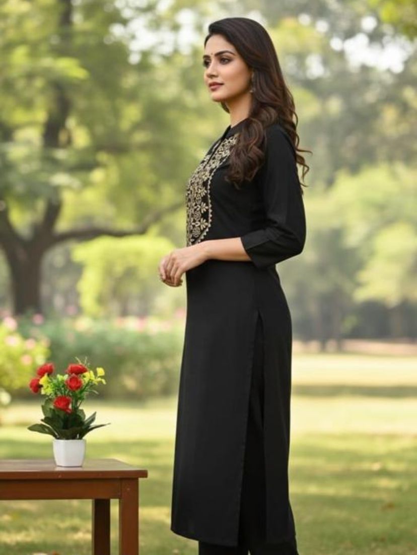 Woolen kurti with pant for women fasionable trendy