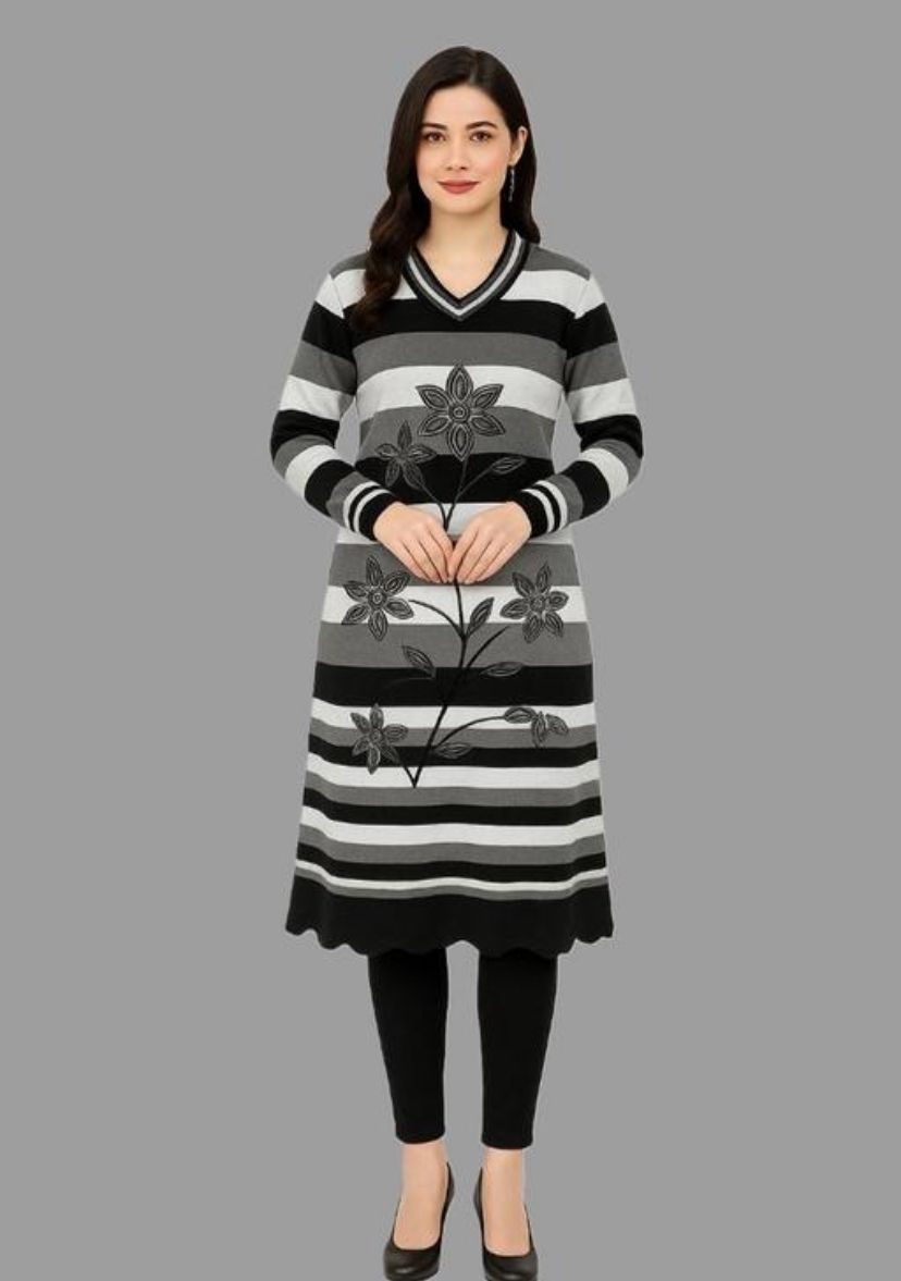 New Printed Woolen Kurti for Daily Use in This Winter Season