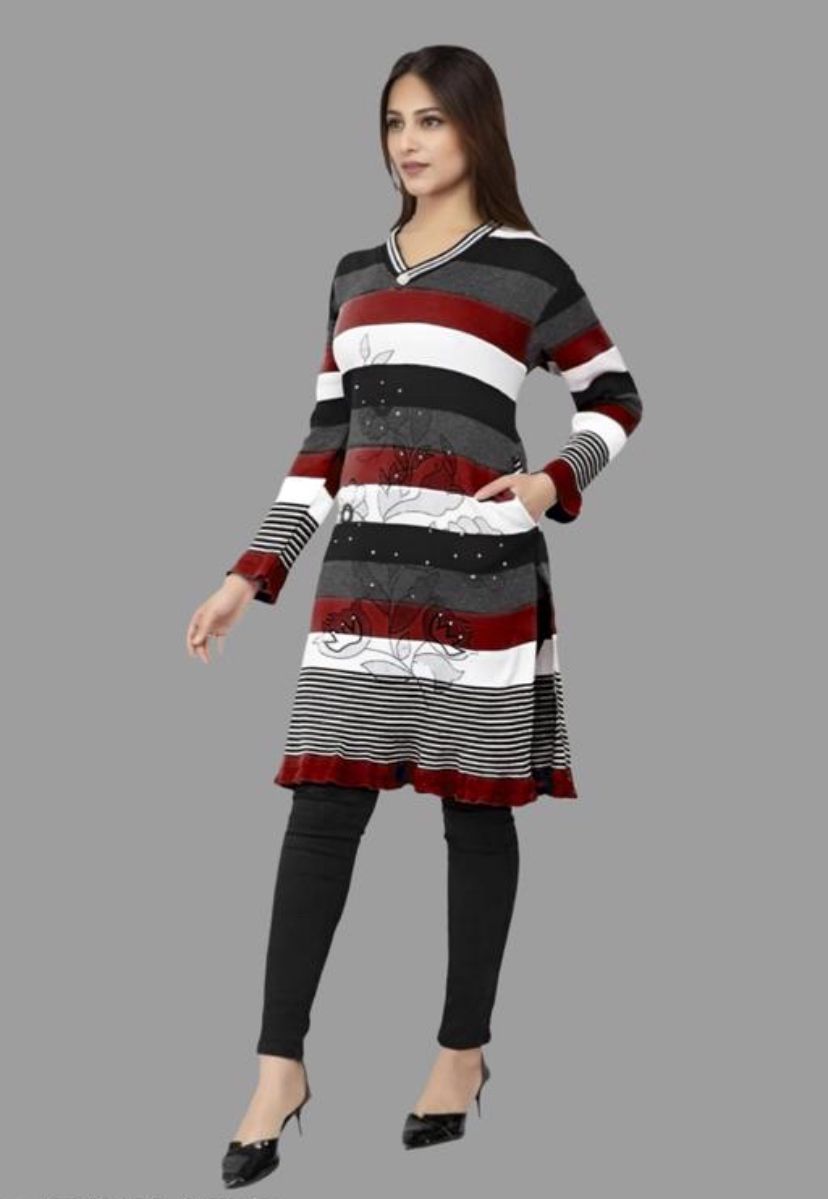 Casual Trendy Daily Use Winter Woolen Kurti