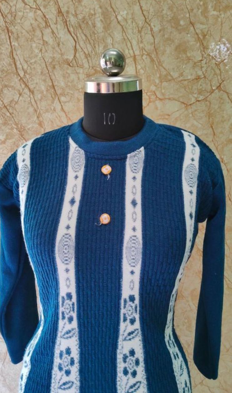 Woolen fasionable trendy Navy blue kurti
