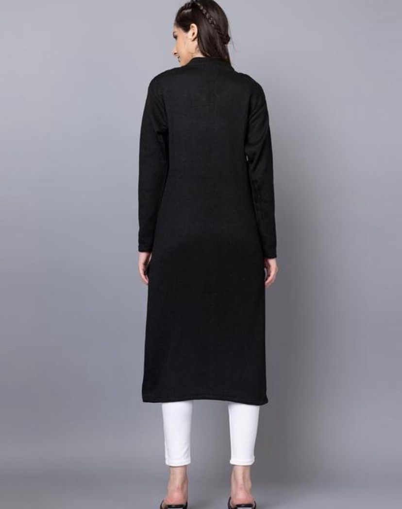 Tysort Women's Winter wear Latest Desiner Kurtas Embroidery Woolen kurtis for women