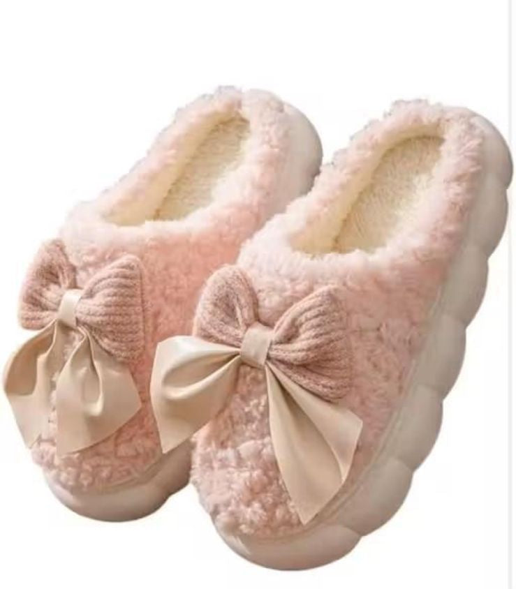 Winter Furry Cotton Ladies Slippers Soft Plush Fluffy Warm Comfortable Women Chappal