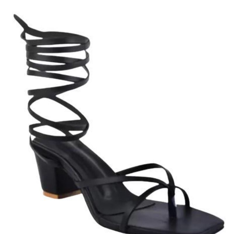Lace Up Black Heels Footwear