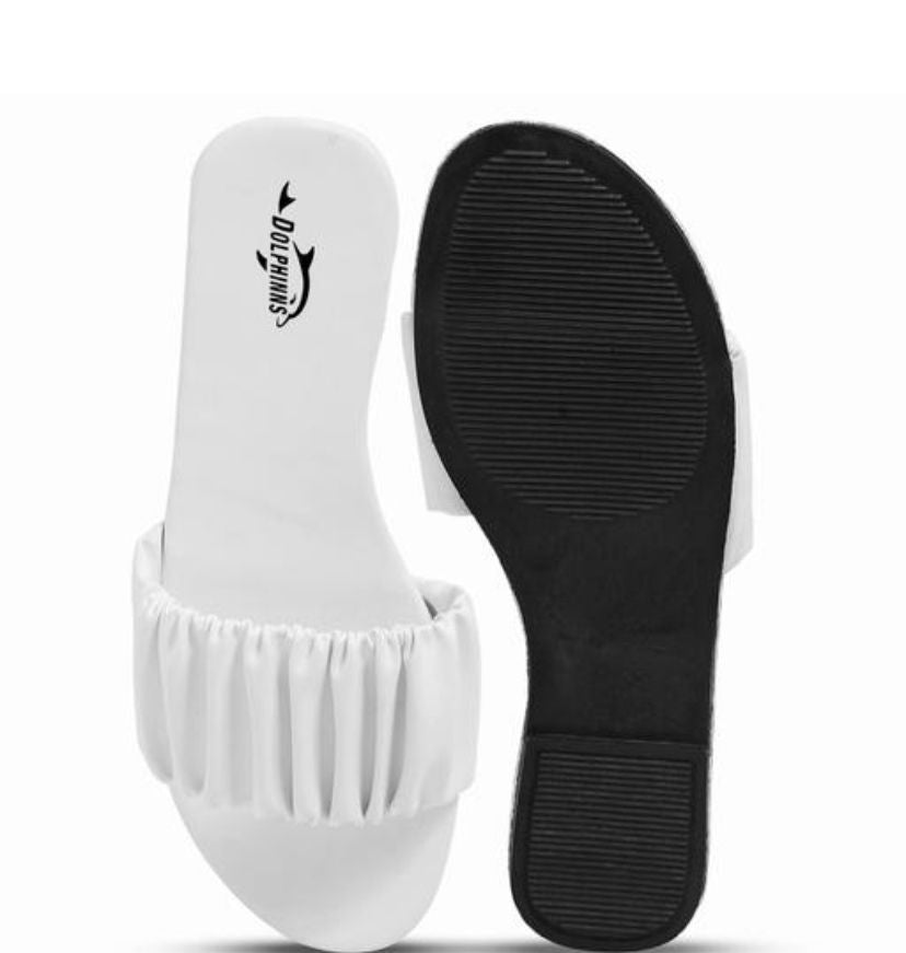 White Trendy Flats Sandals