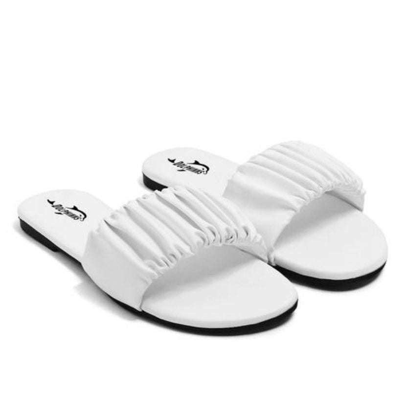 White Trendy Flats Sandals