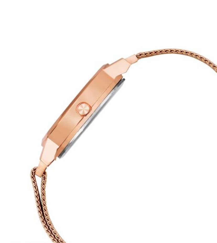 Janix Brown Dial Rose Gold Mesh Chain Analog Wrist Watch for Women