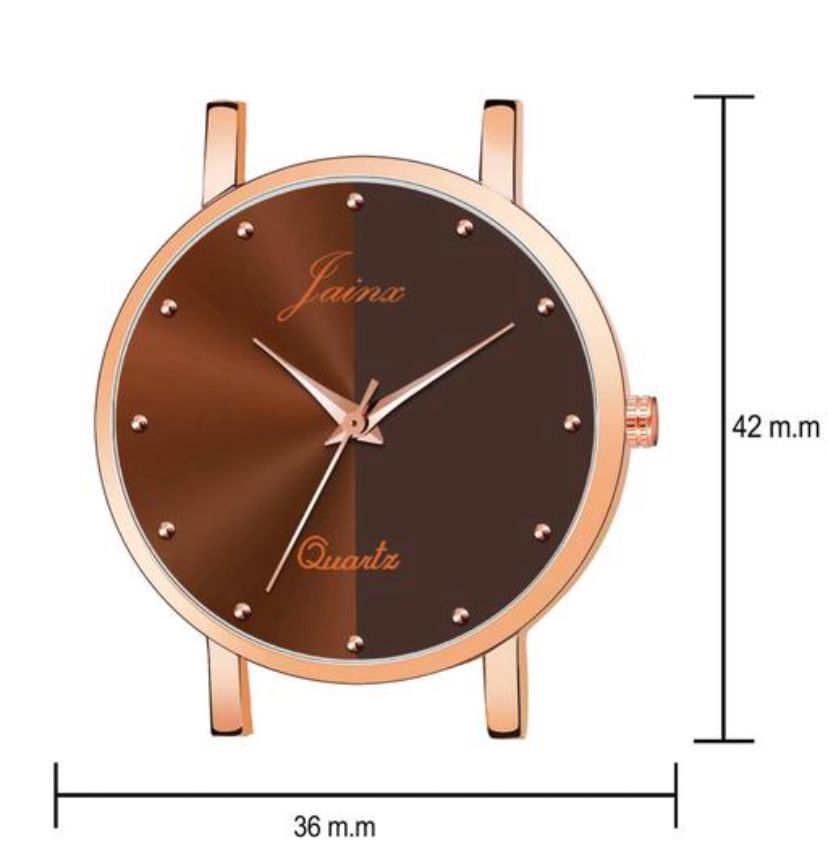 Janix Brown Dial Rose Gold Mesh Chain Analog Wrist Watch for Women
