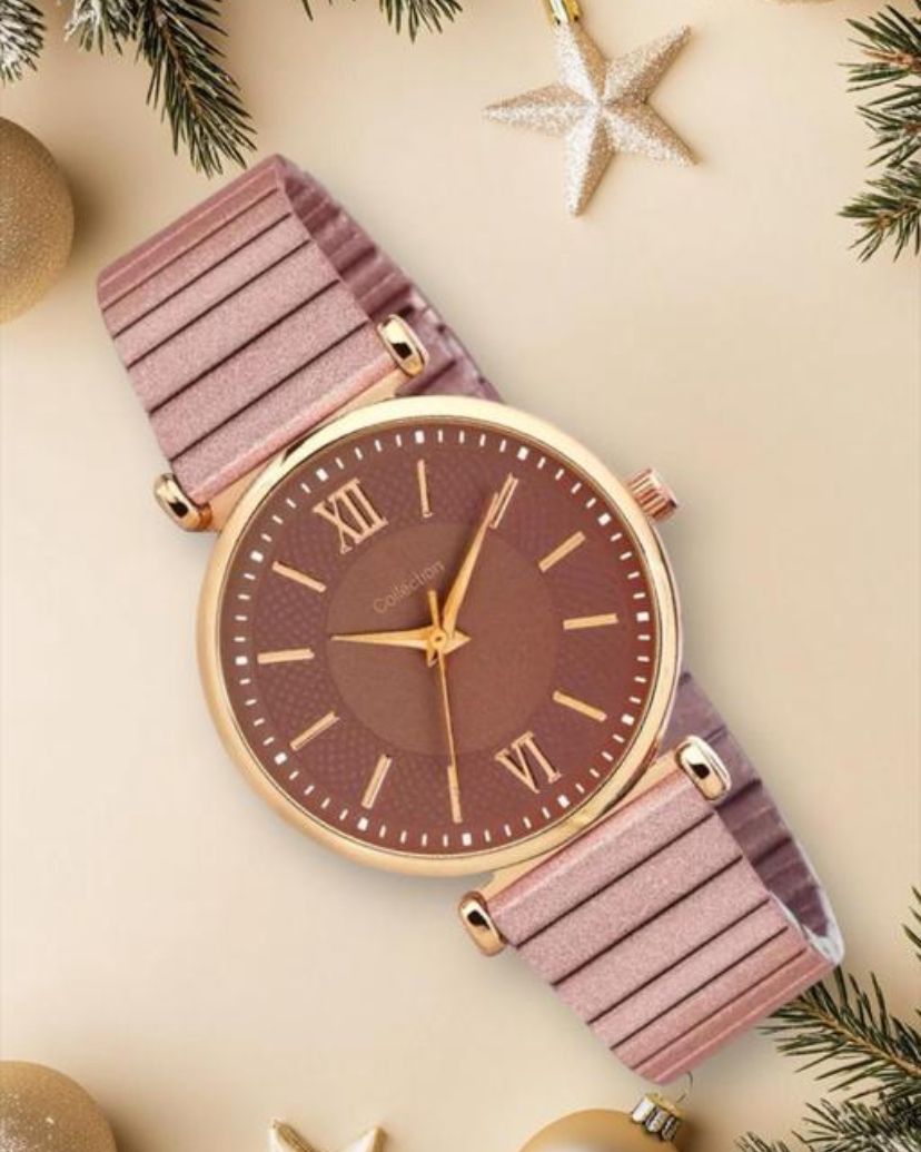 M3 Trader Brown Women Round Dial Stainless Steel Bracelet Analogue