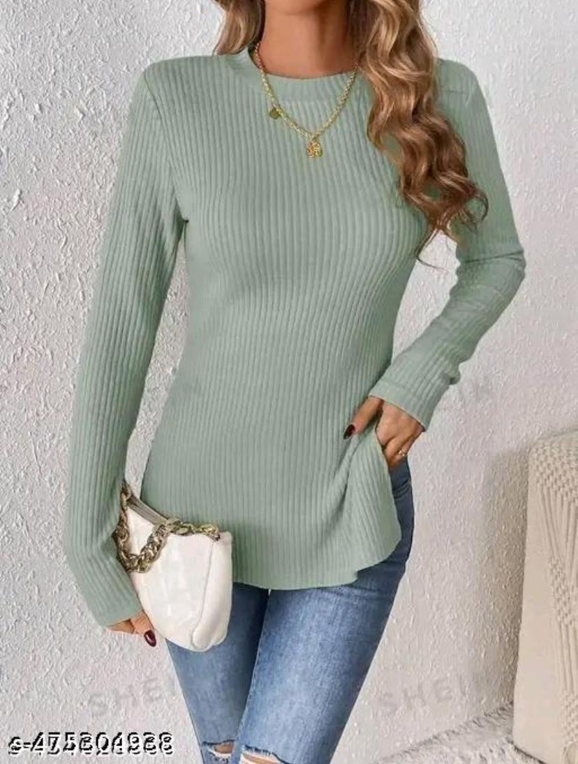 Highneck long top full sleeves