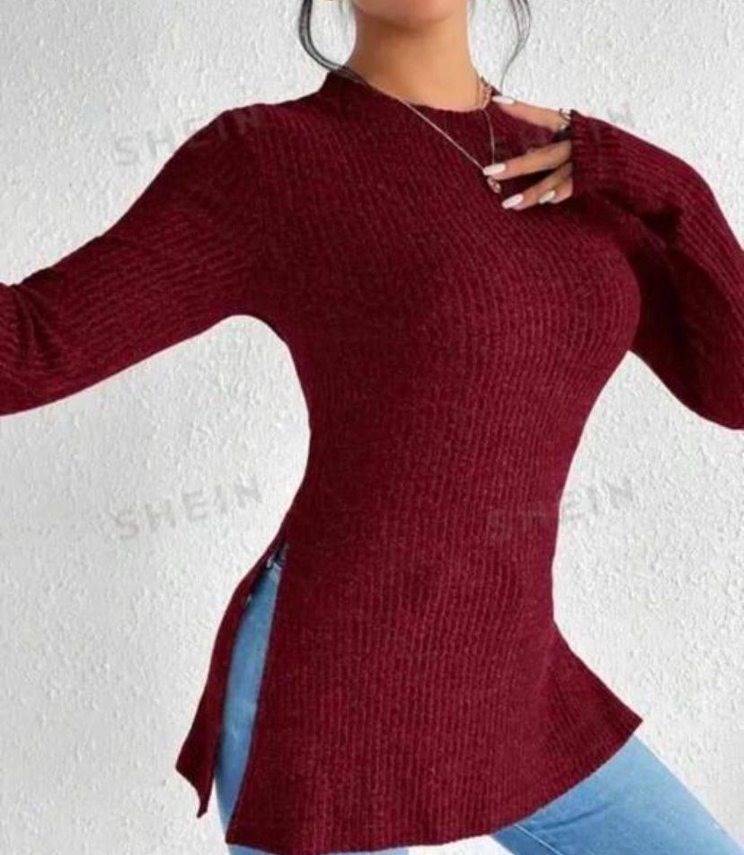 Highneck long top full sleeves