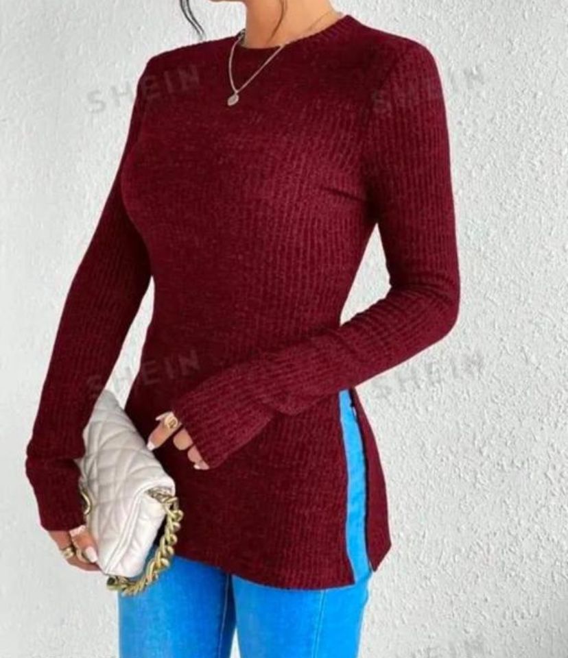 Highneck long top full sleeves